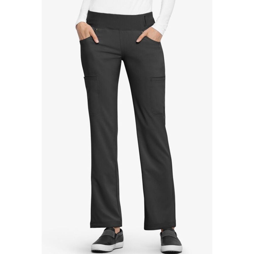 Cherokee iflex Women's 6-Pocket STRETCH Knit Waistband Cargo Scrub Pants Petite